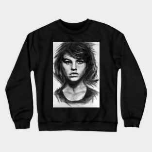 Barbara, charcoal sketch Crewneck Sweatshirt